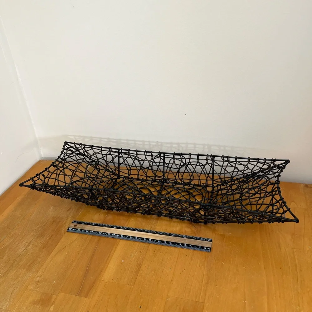 Black Metal Wire Fruit Basket Farmhouse Kitchen Table Centerpiece Decor